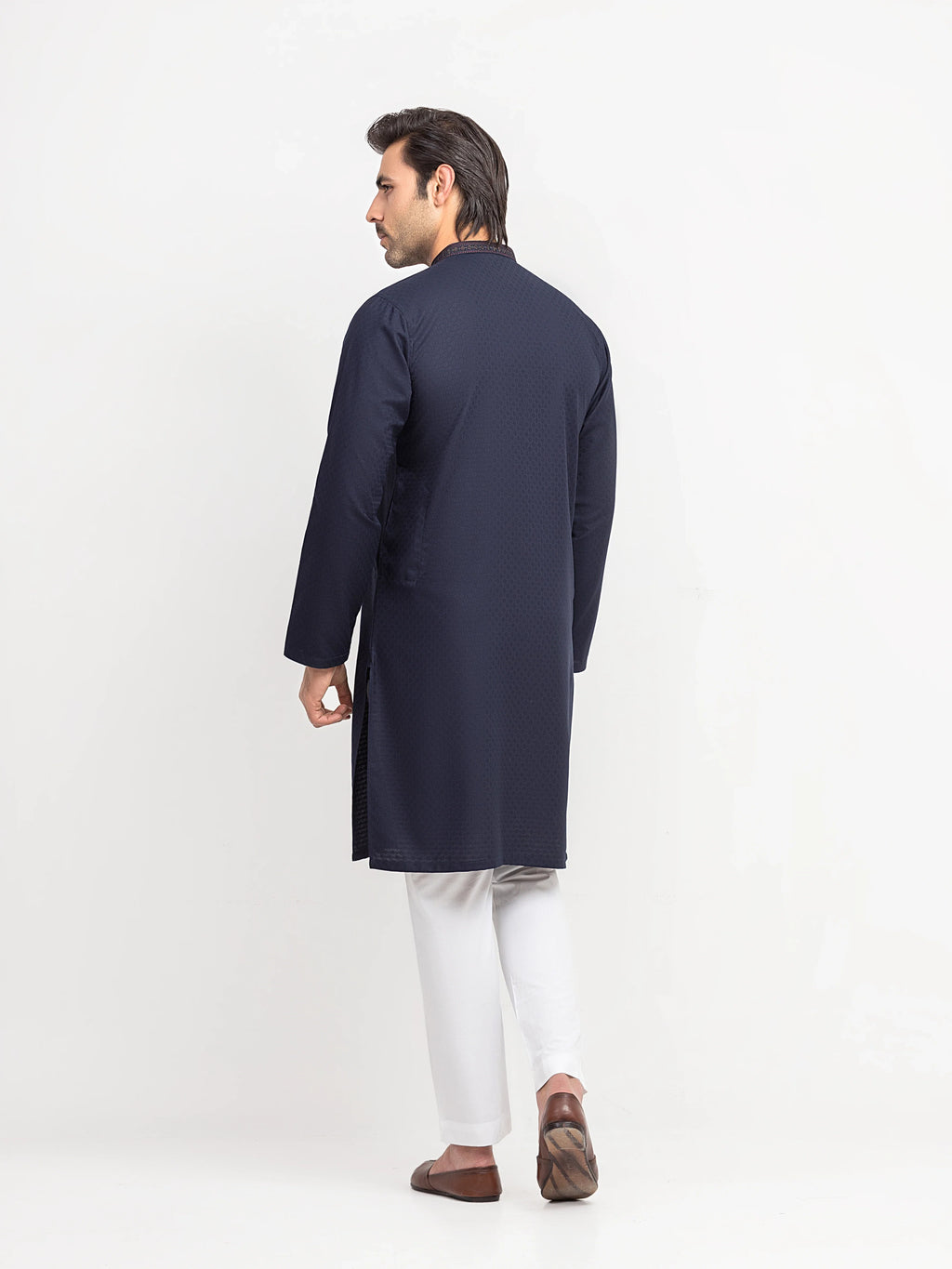 Men's Navy Blue Kurta - EMTK5-99629
