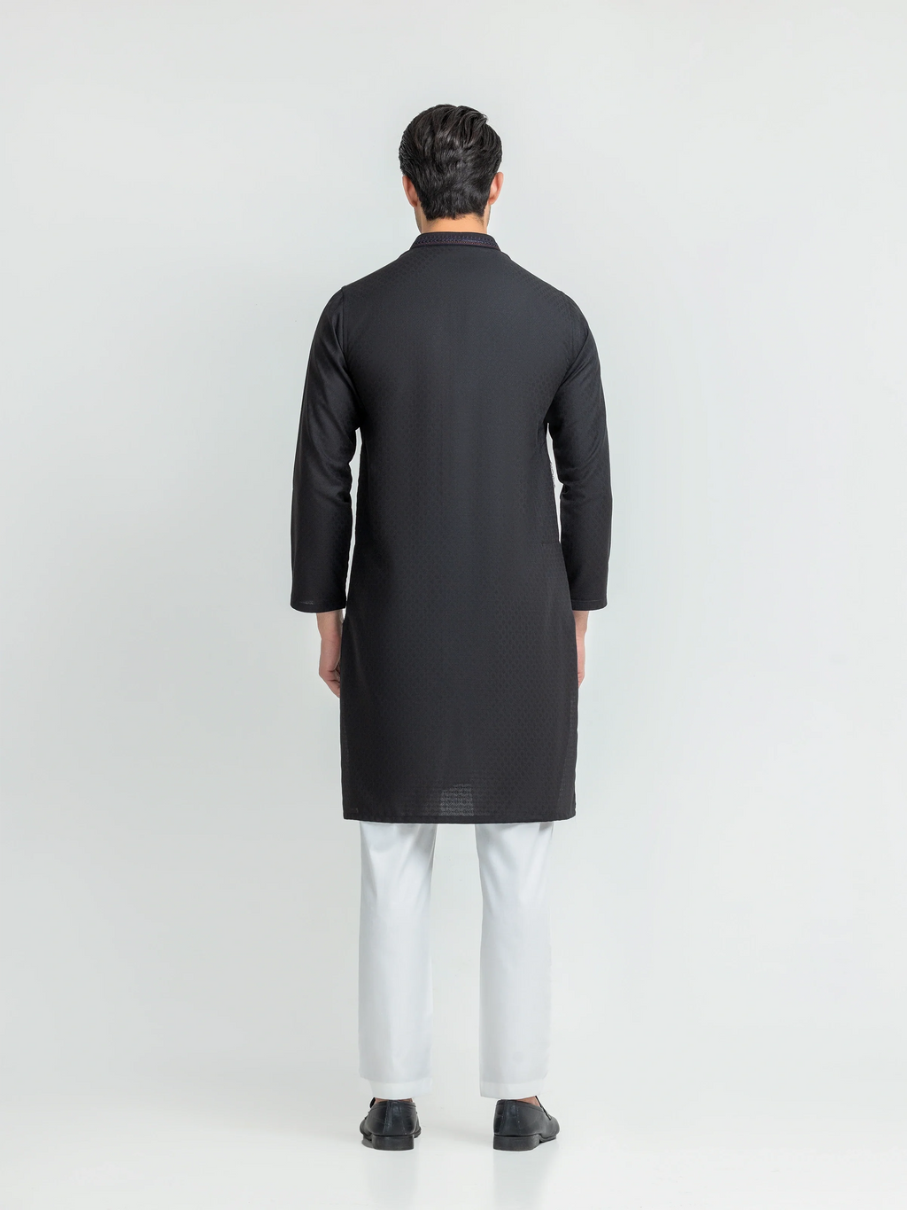 Men's Black Kurta - EMTK5-99633