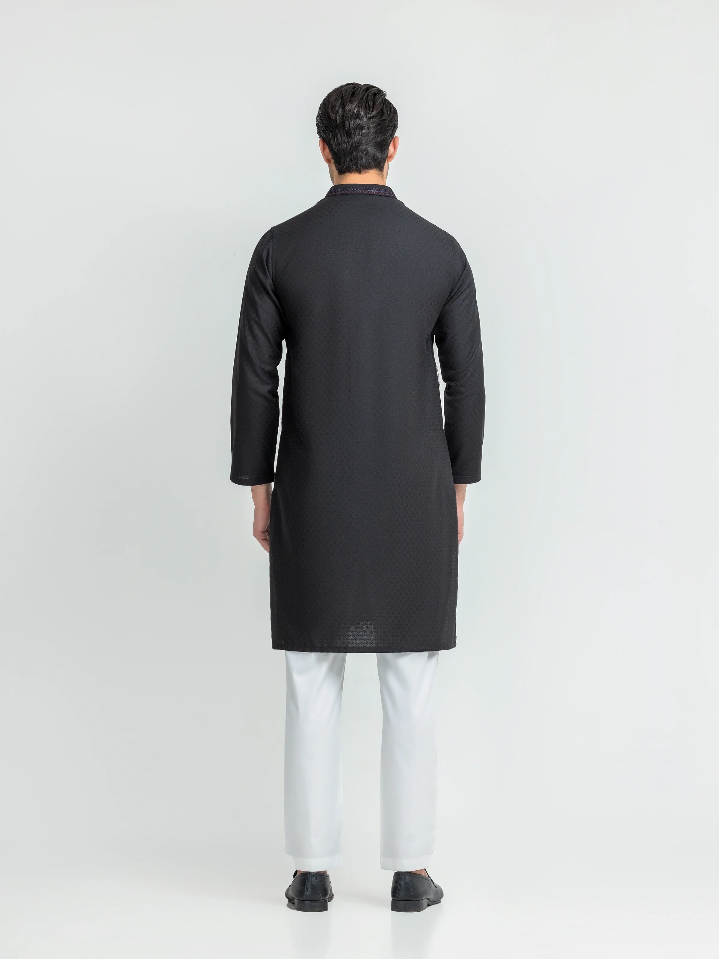 Men's Black Kurta - EMTK5-99633