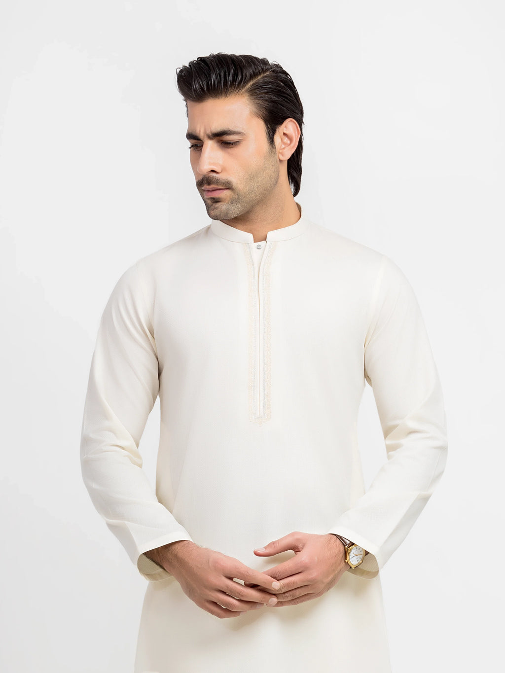 Men's Cream Kurta Pajama - EMTKPT5-099