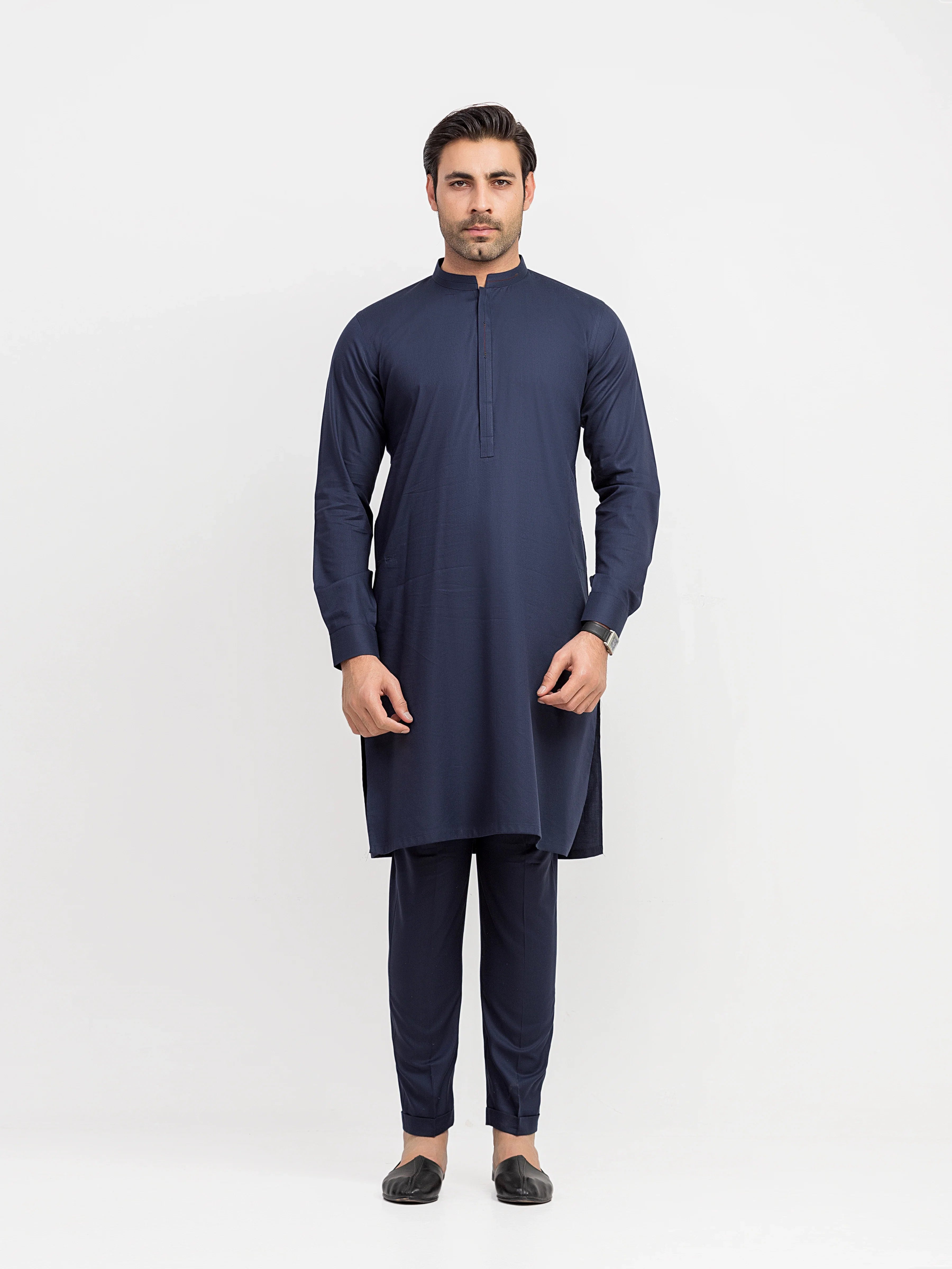 Men's Navy Blue Kurta Pajama - EMTKPT6-101