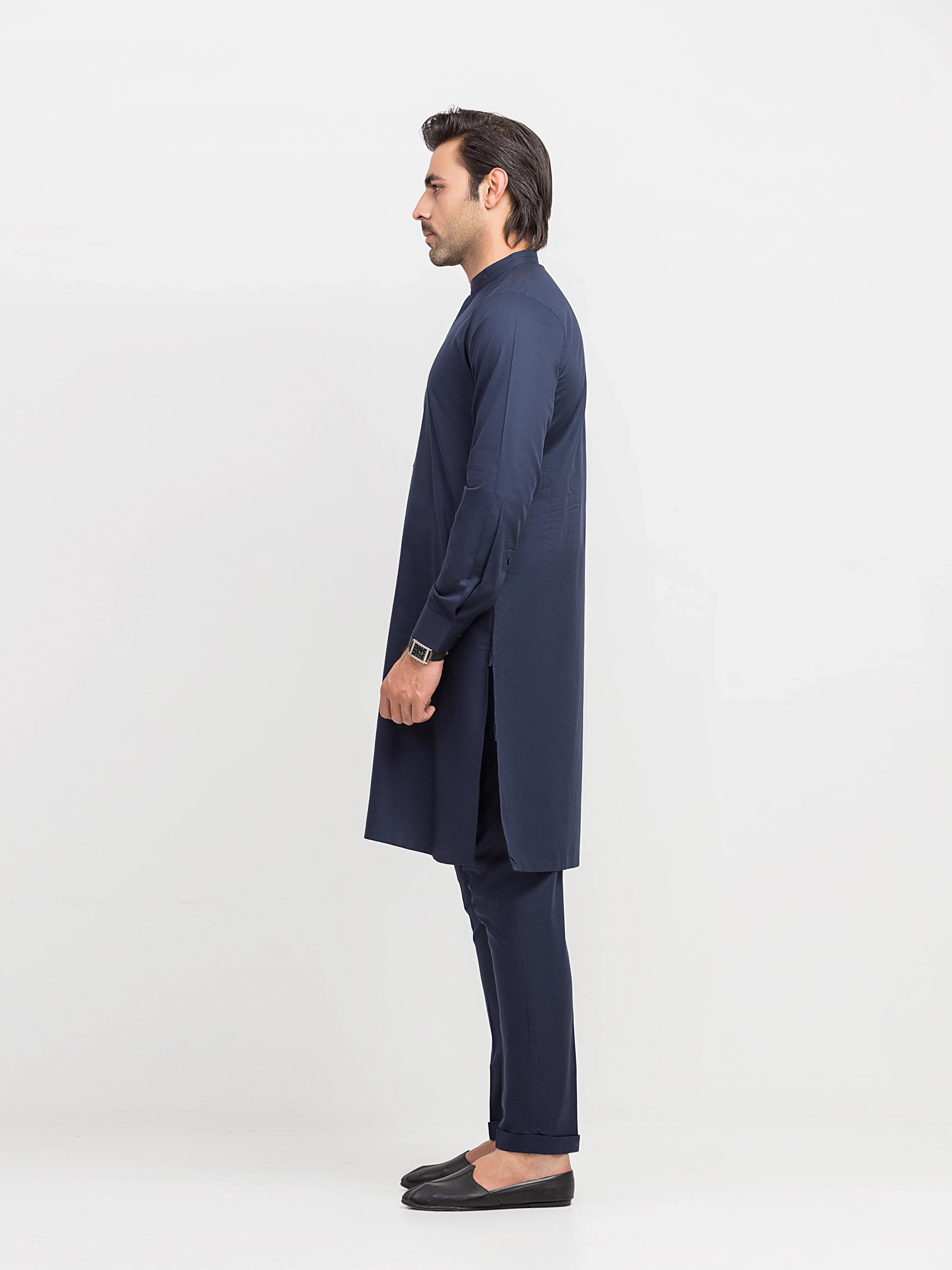 Men's Navy Blue Kurta Pajama - EMTKPT6-101