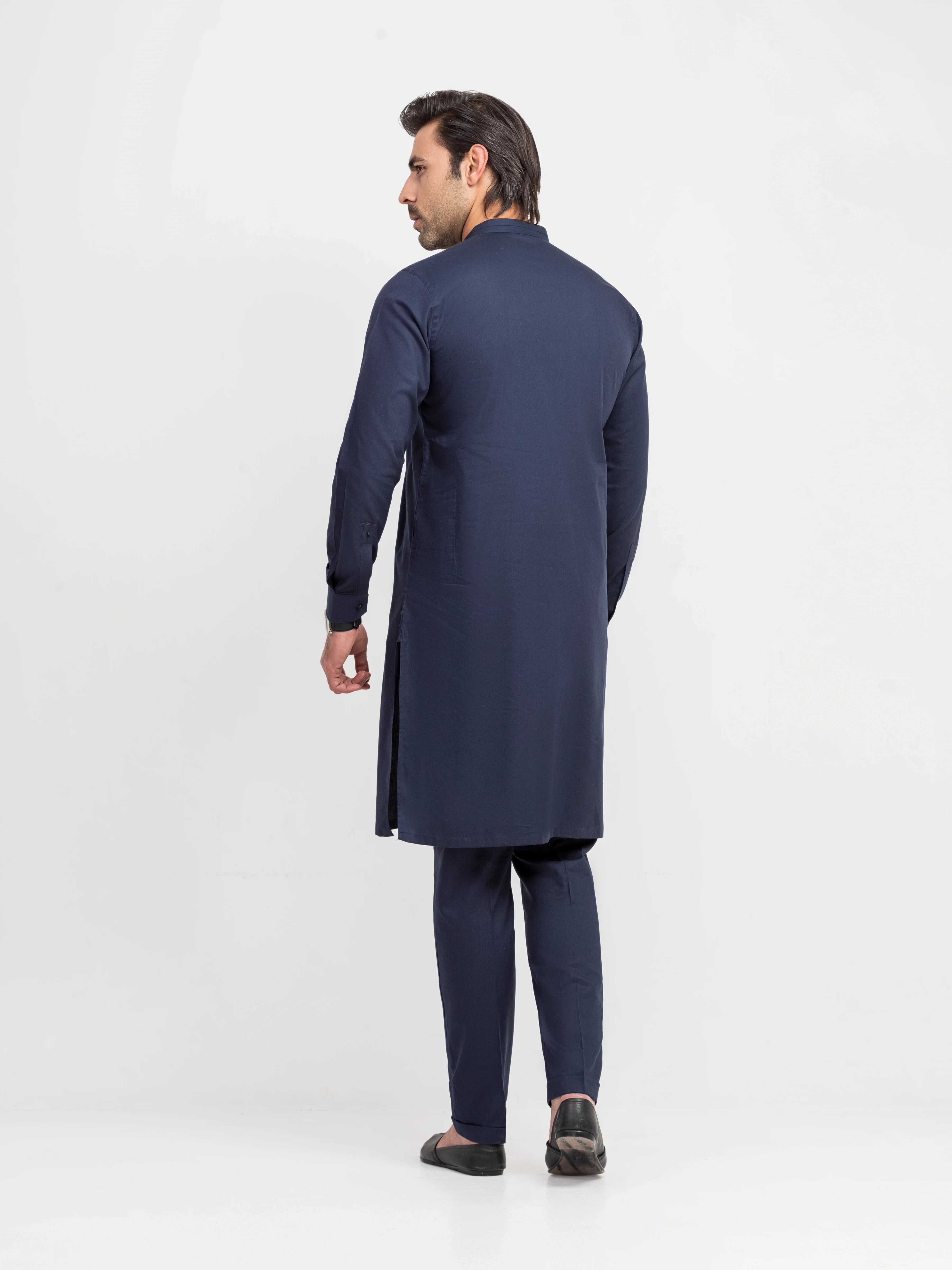 Men's Navy Blue Kurta Pajama - EMTKPT6-101