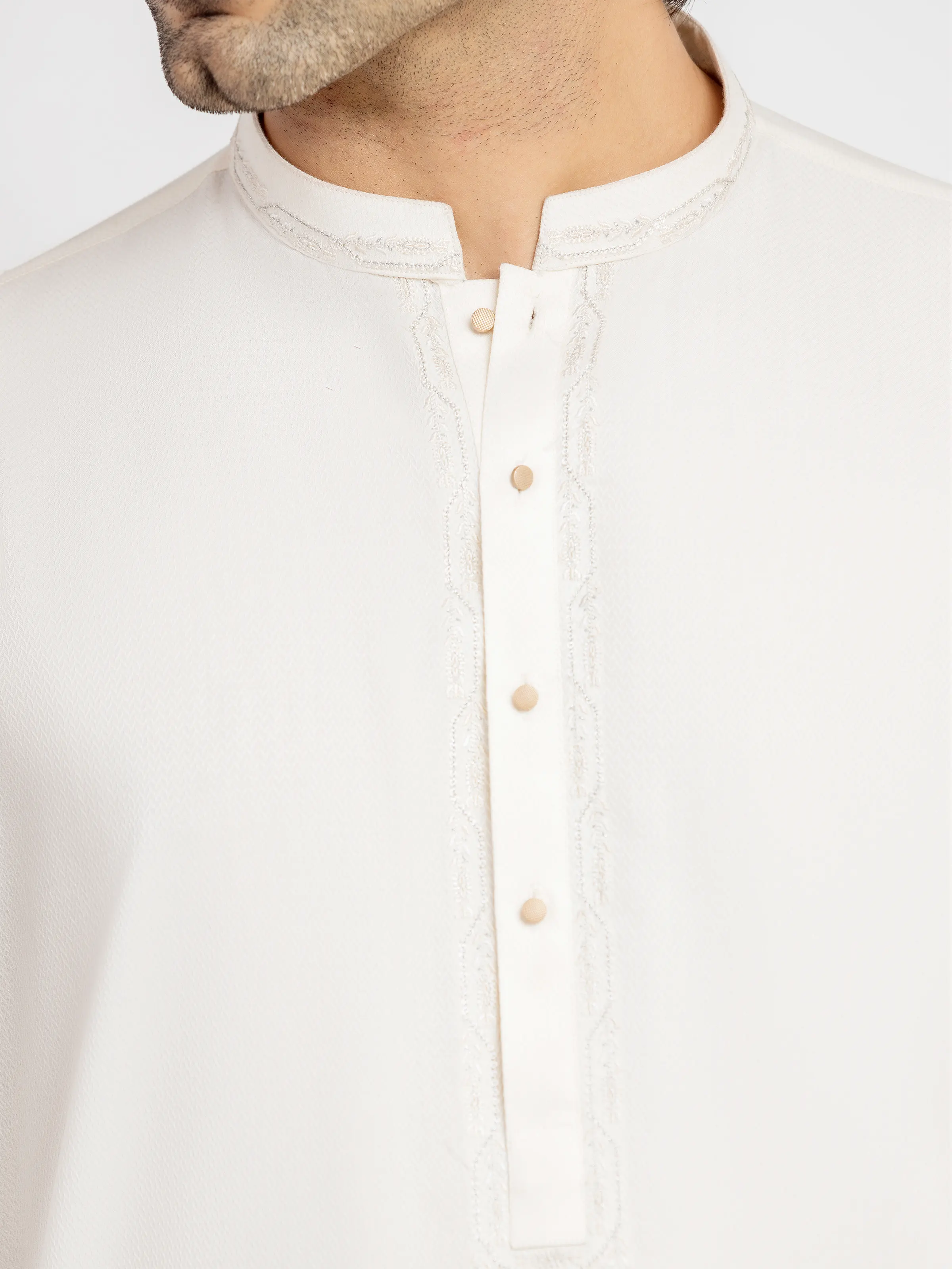 Men's Cream Kurta Shalwar - EMTKS6-41242
