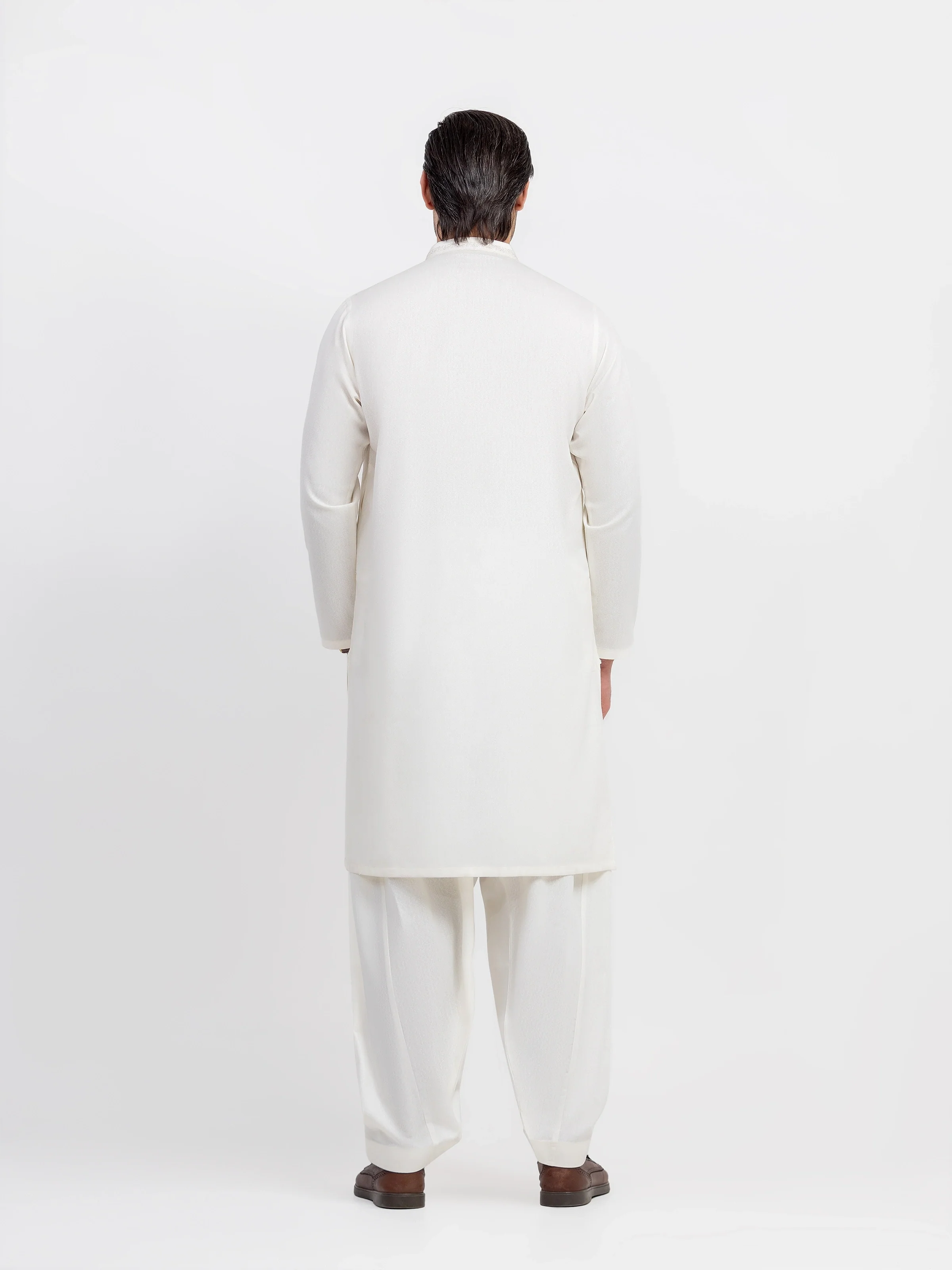 Men's Cream Kurta Shalwar - EMTKS6-41243