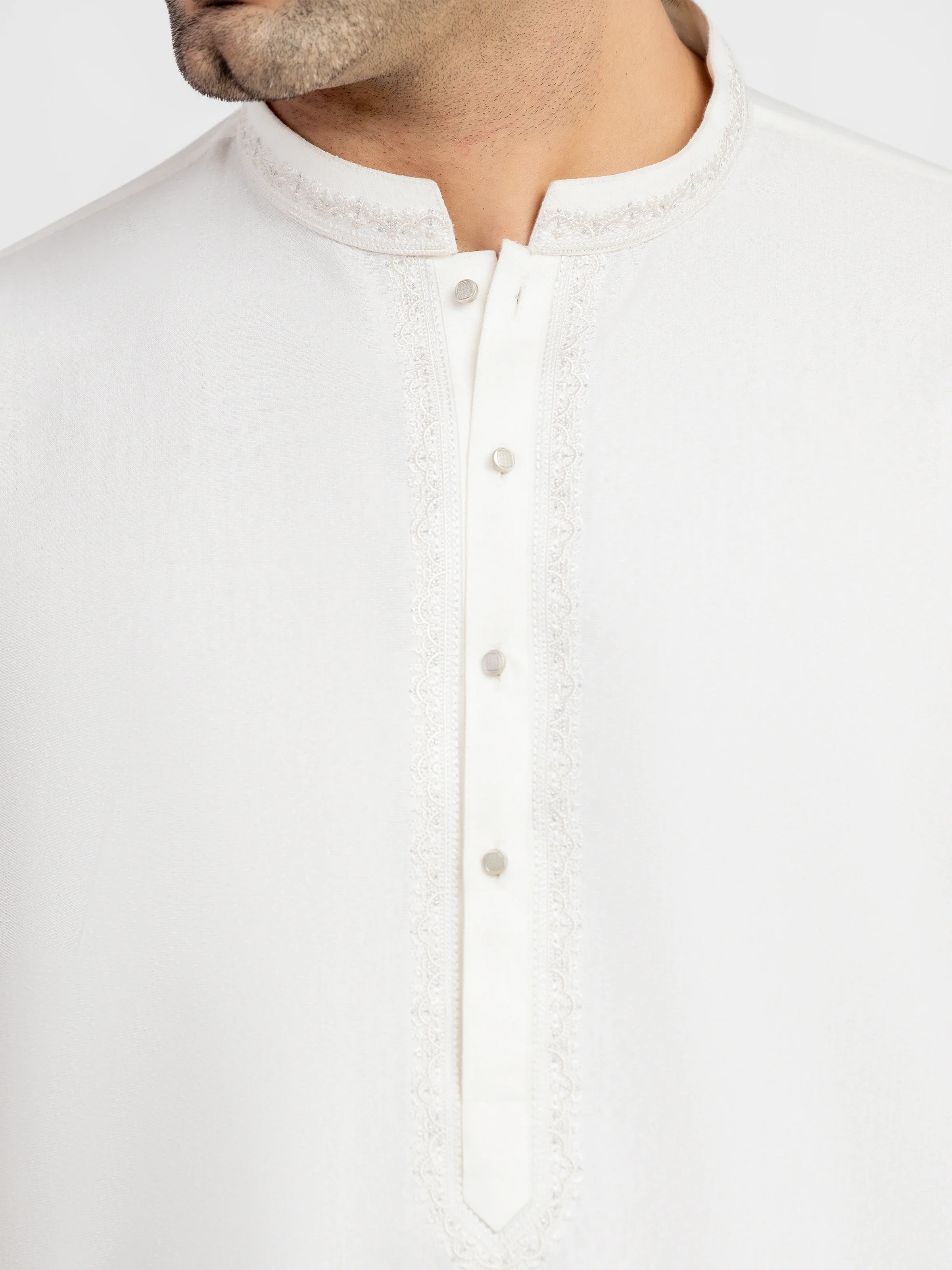 Men's Cream Kurta Shalwar - EMTKS6-41243