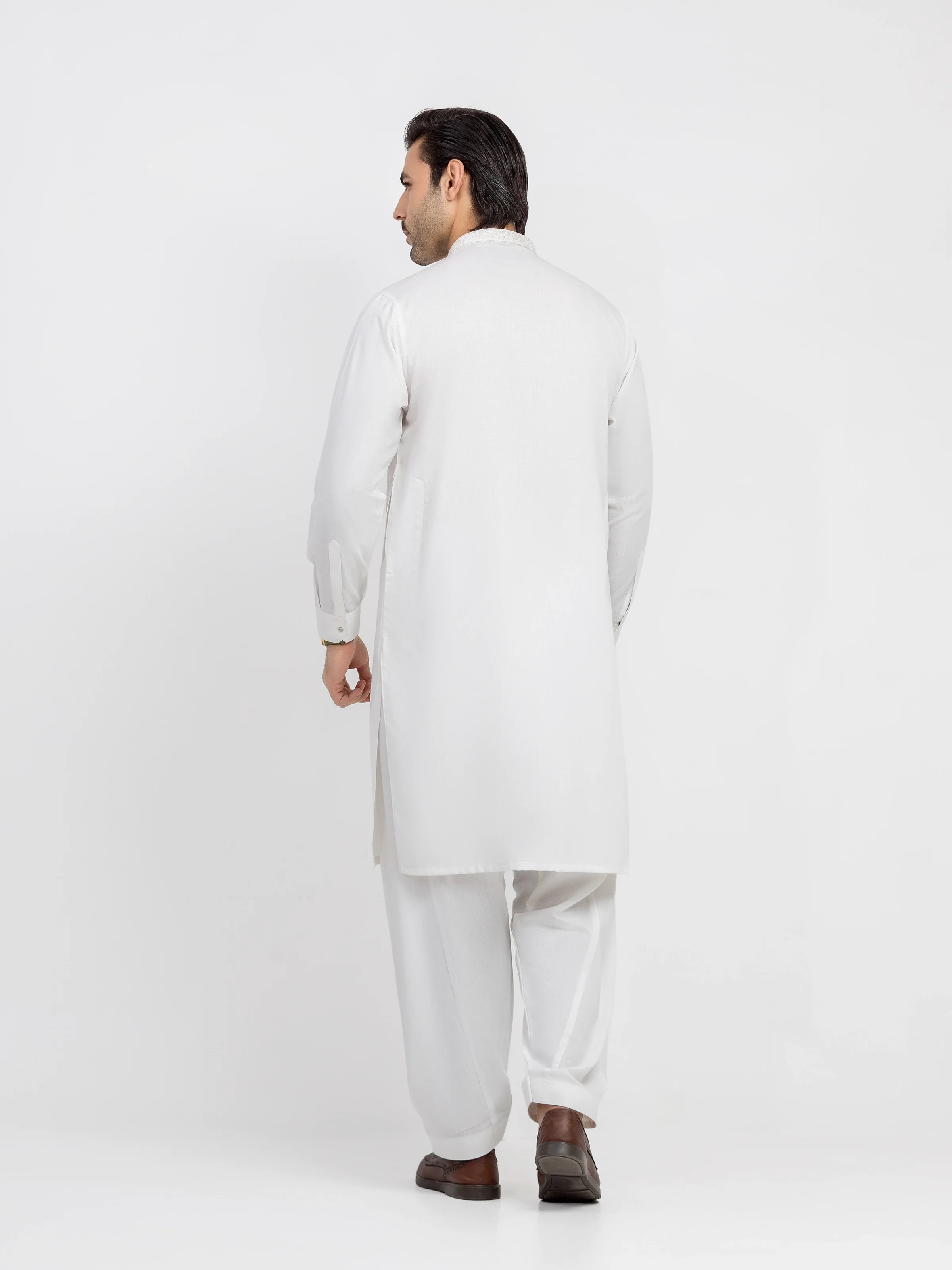 Men's Cream Kurta Shalwar - EMTKS6-41244