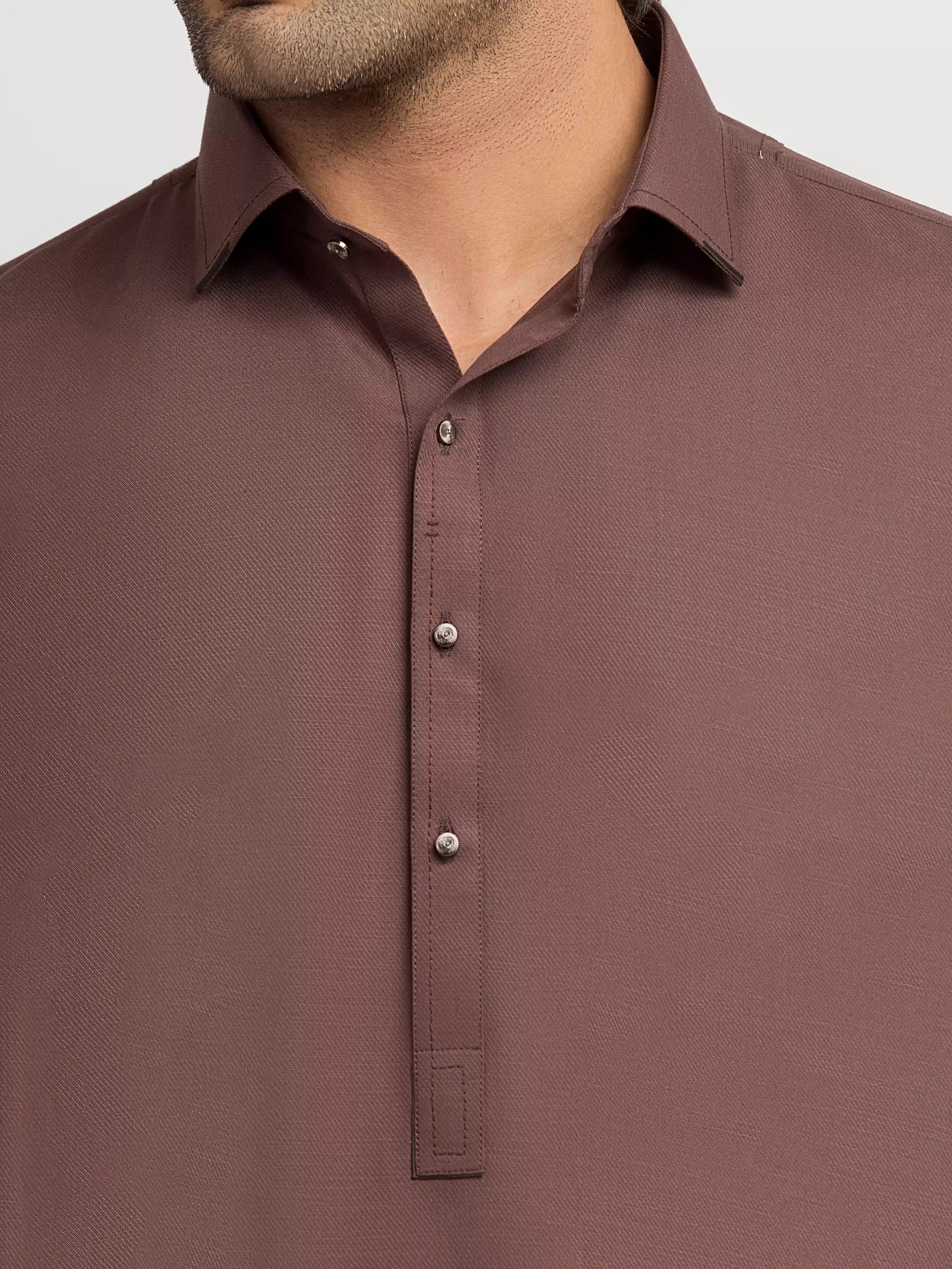 Men's Brown Kurta Shalwar - EMTKS6-41245