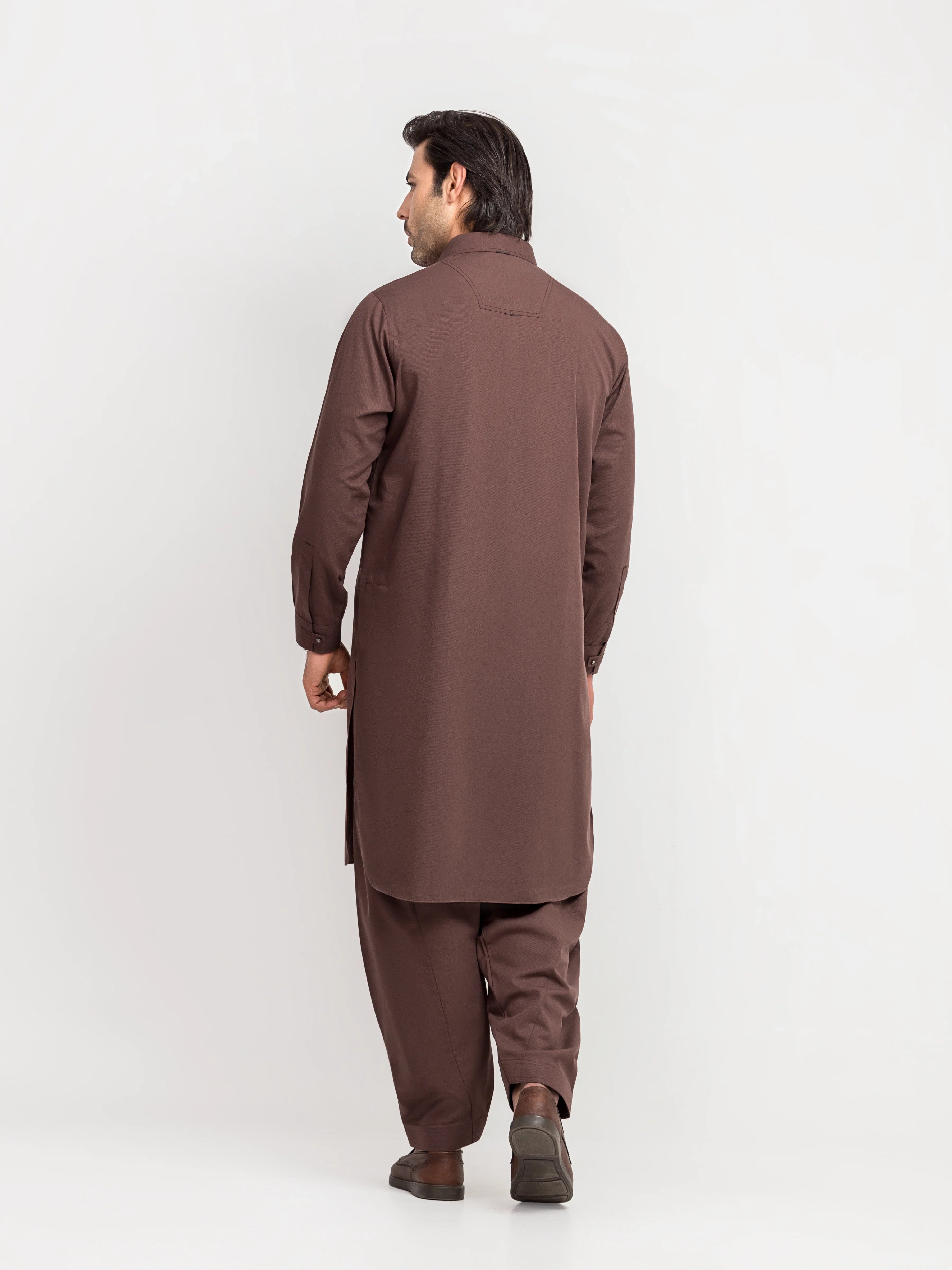 Men's Brown Kurta Shalwar - EMTKS6-41245