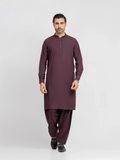 Men's Dark Maroon Shalwar Kameez - EMTKS6-41246