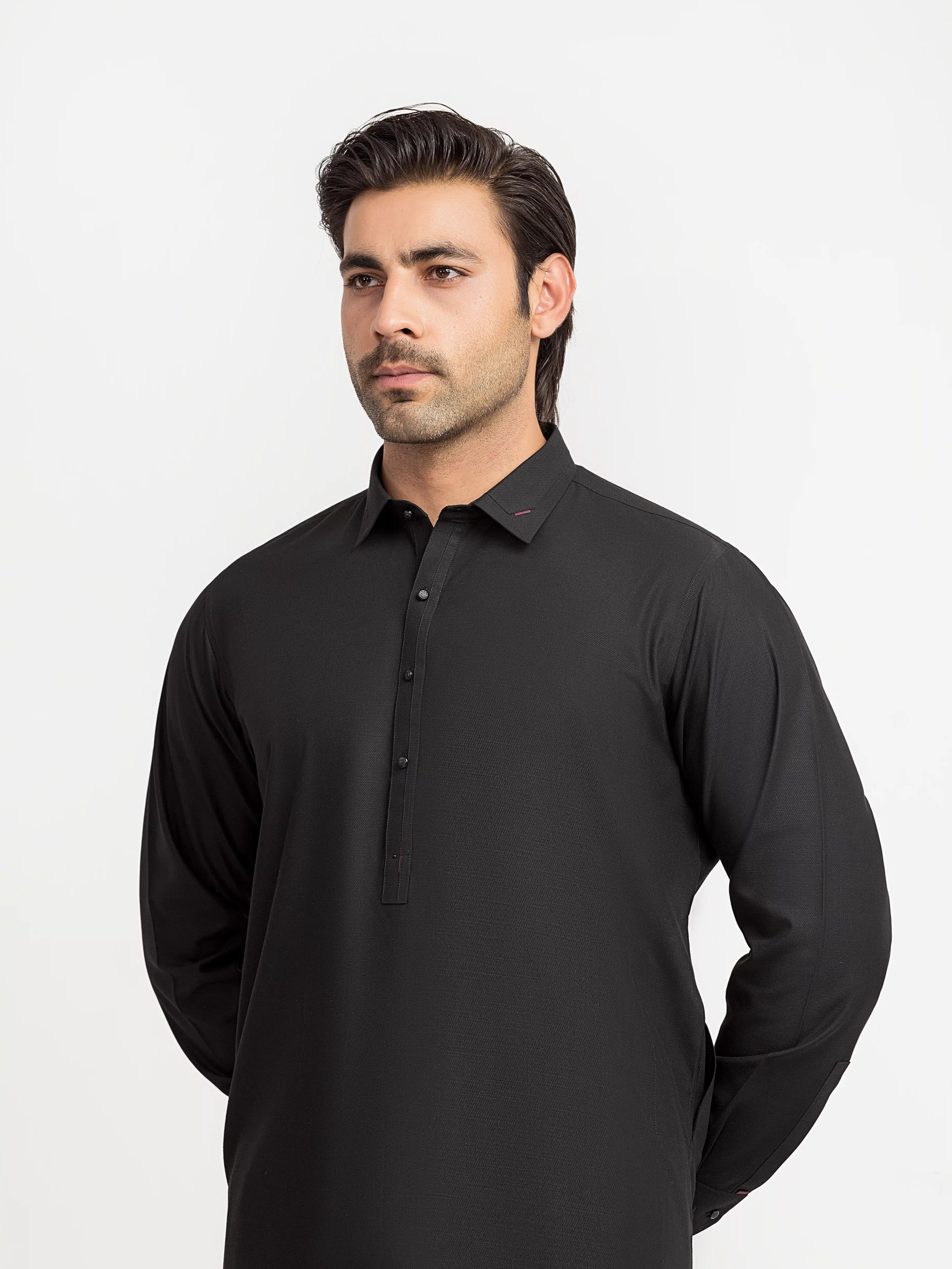 Men's Black Shalwar Kameez - EMTKS6-41247