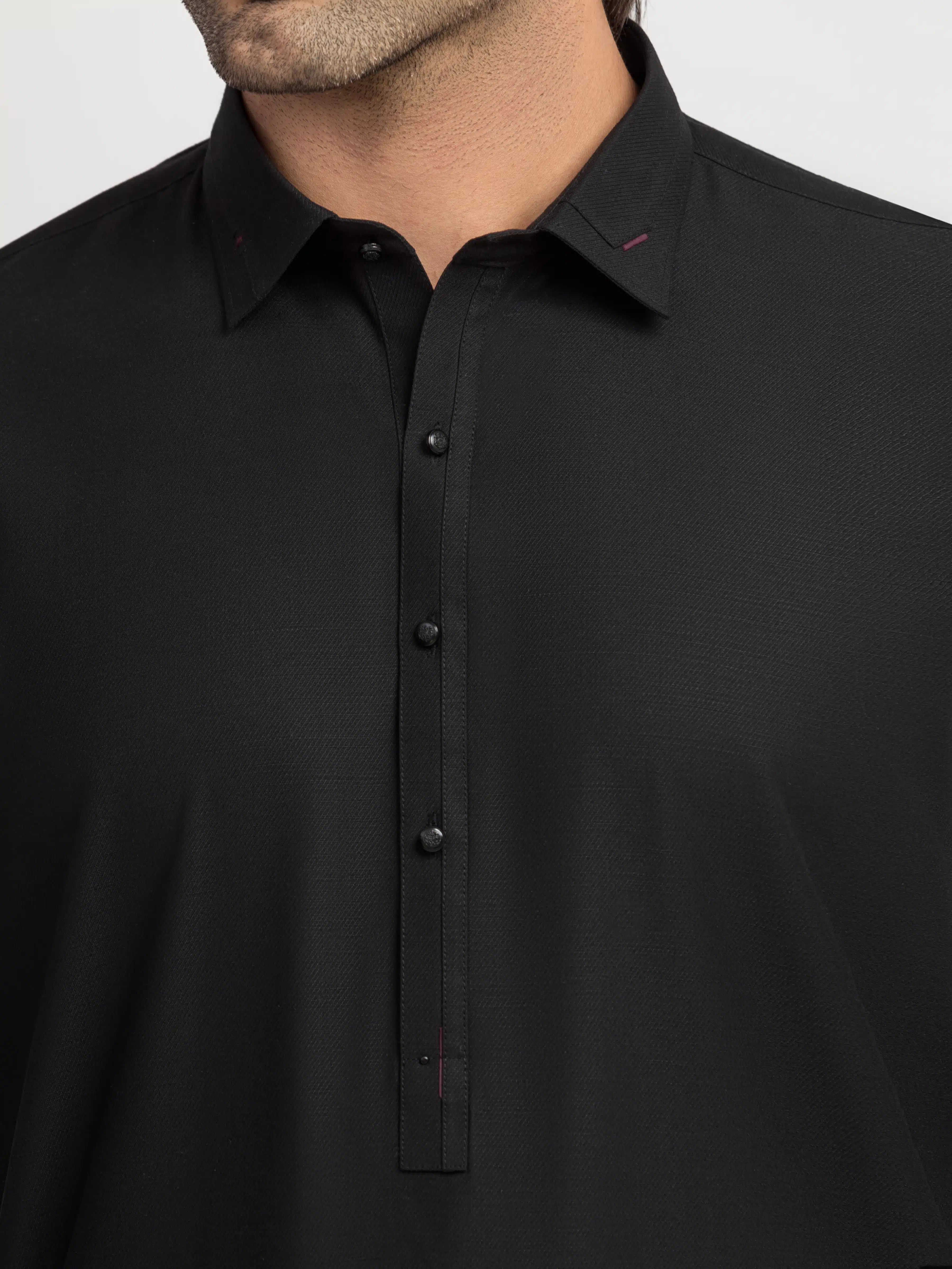 Men's Black Shalwar Kameez - EMTKS6-41247