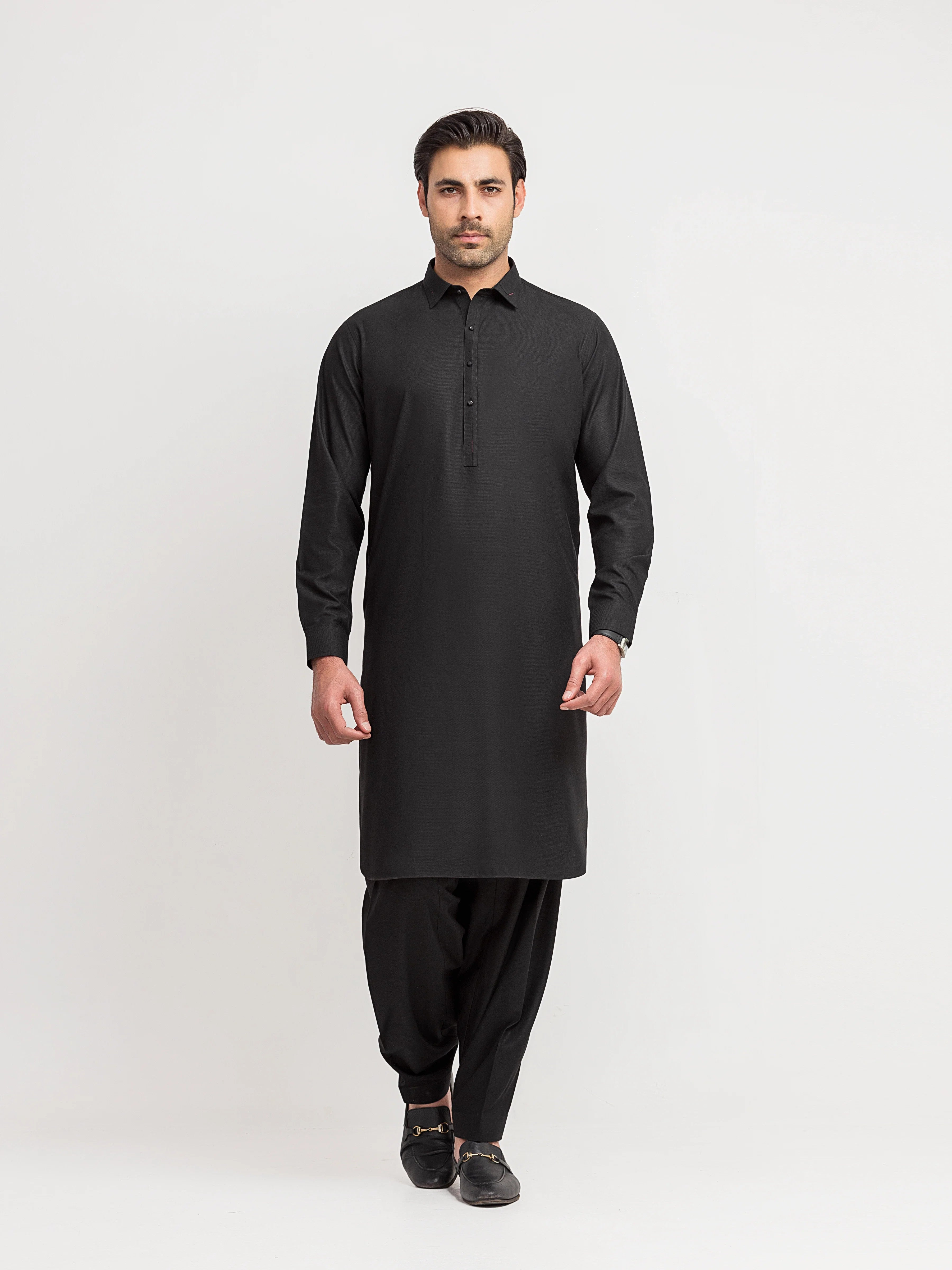 Men's Black Shalwar Kameez - EMTKS6-41247