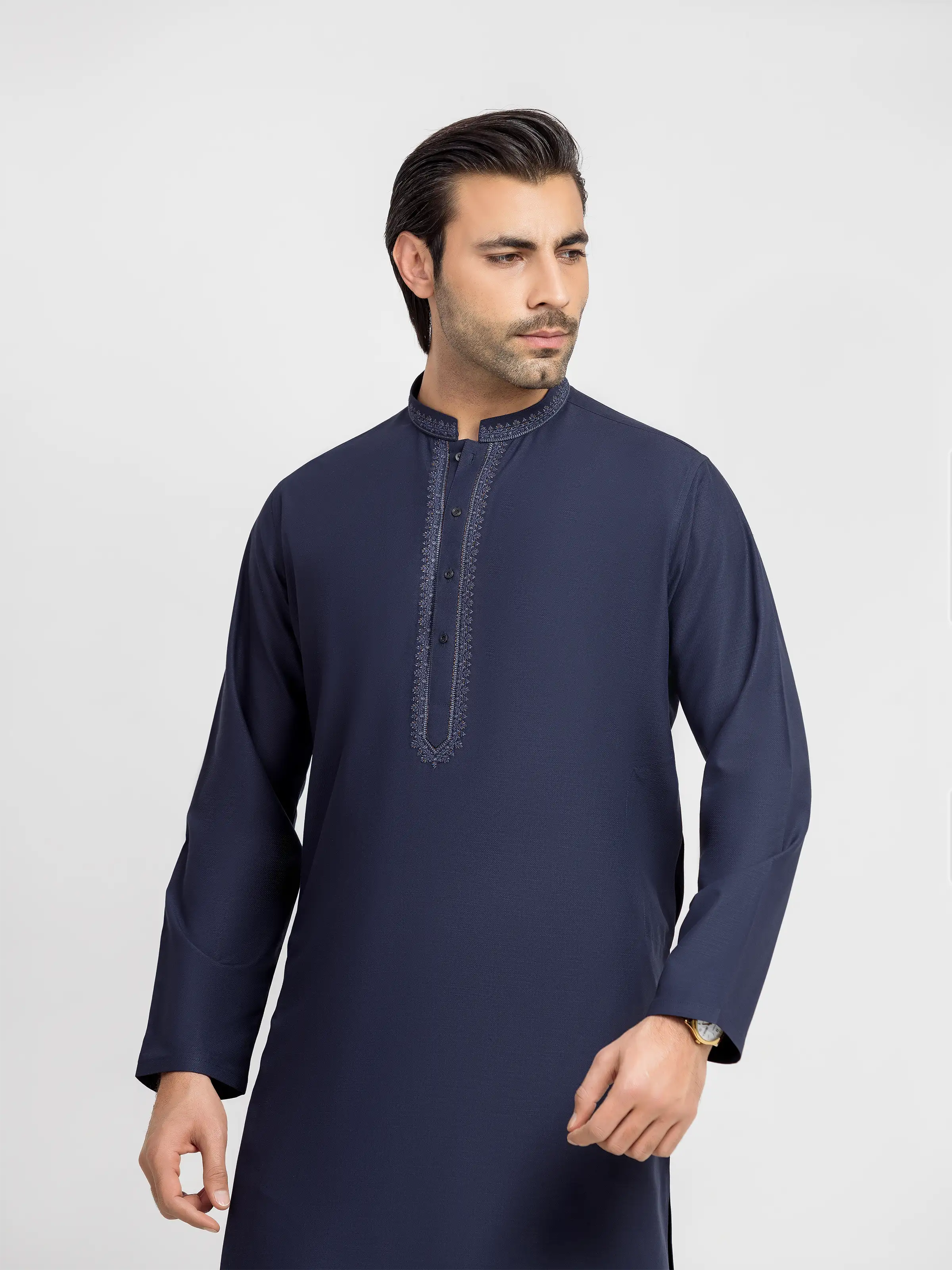 Men's Navy Kurta Shalwar - EMTKS6-41248