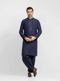 Men's Navy Kurta Shalwar - EMTKS6-41248