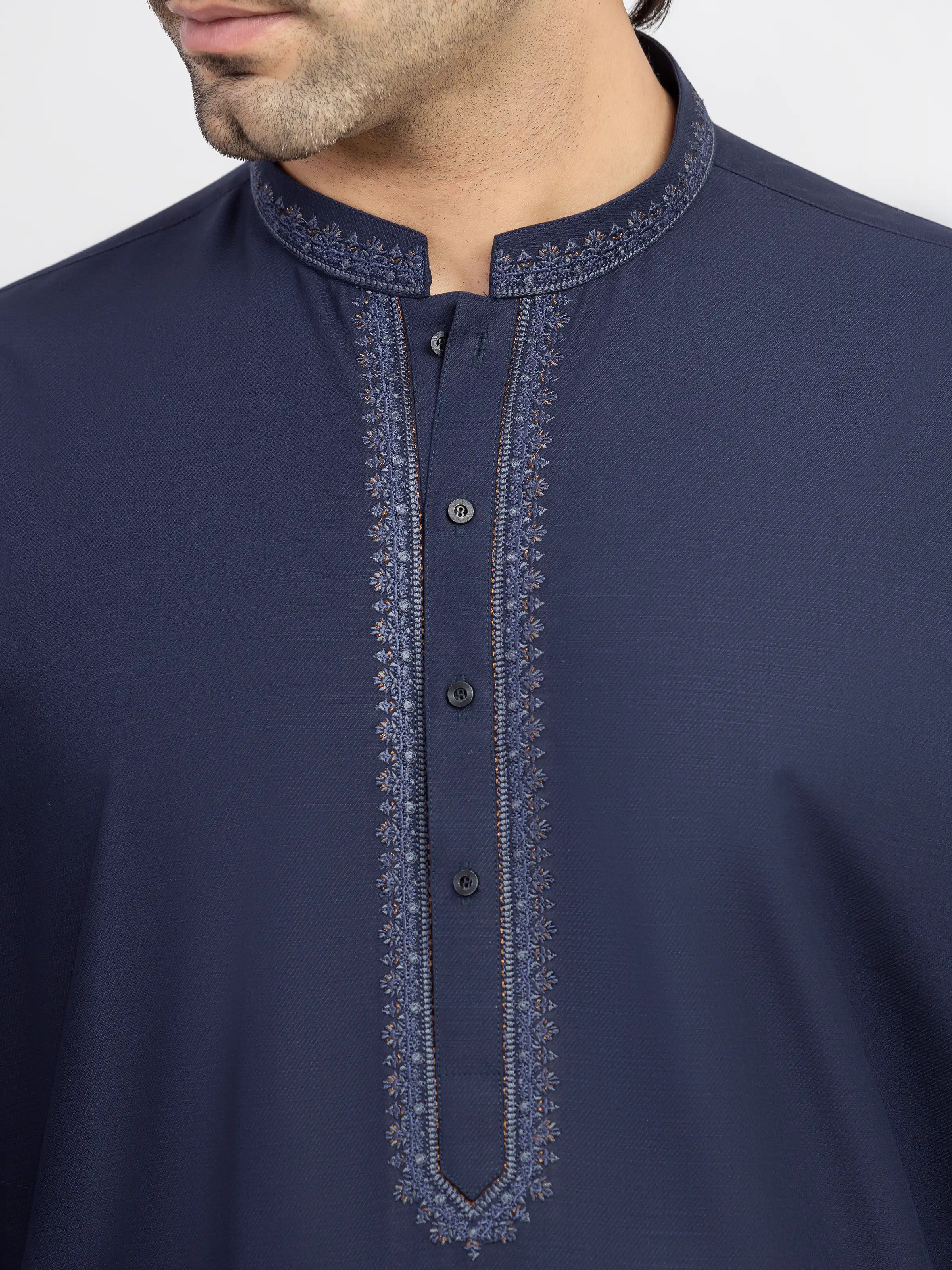 Men's Navy Kurta Shalwar - EMTKS6-41248