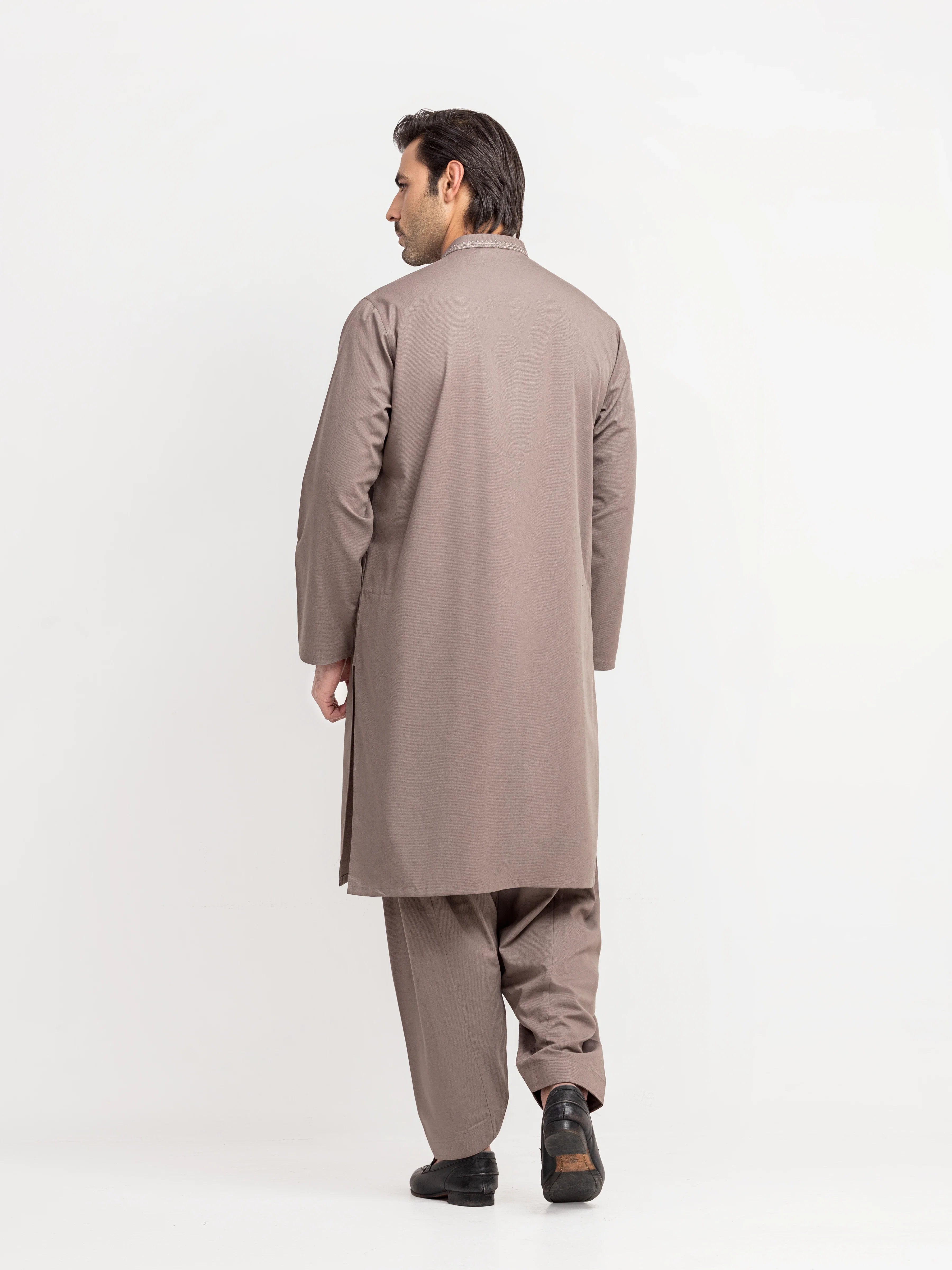 Men's Coffee Brown Kurta Shalwar - EMTKS6-41249