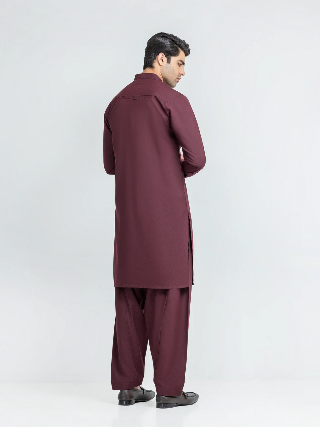 Men's Maroon Kurta Shalwar - EMTKS6-41251
