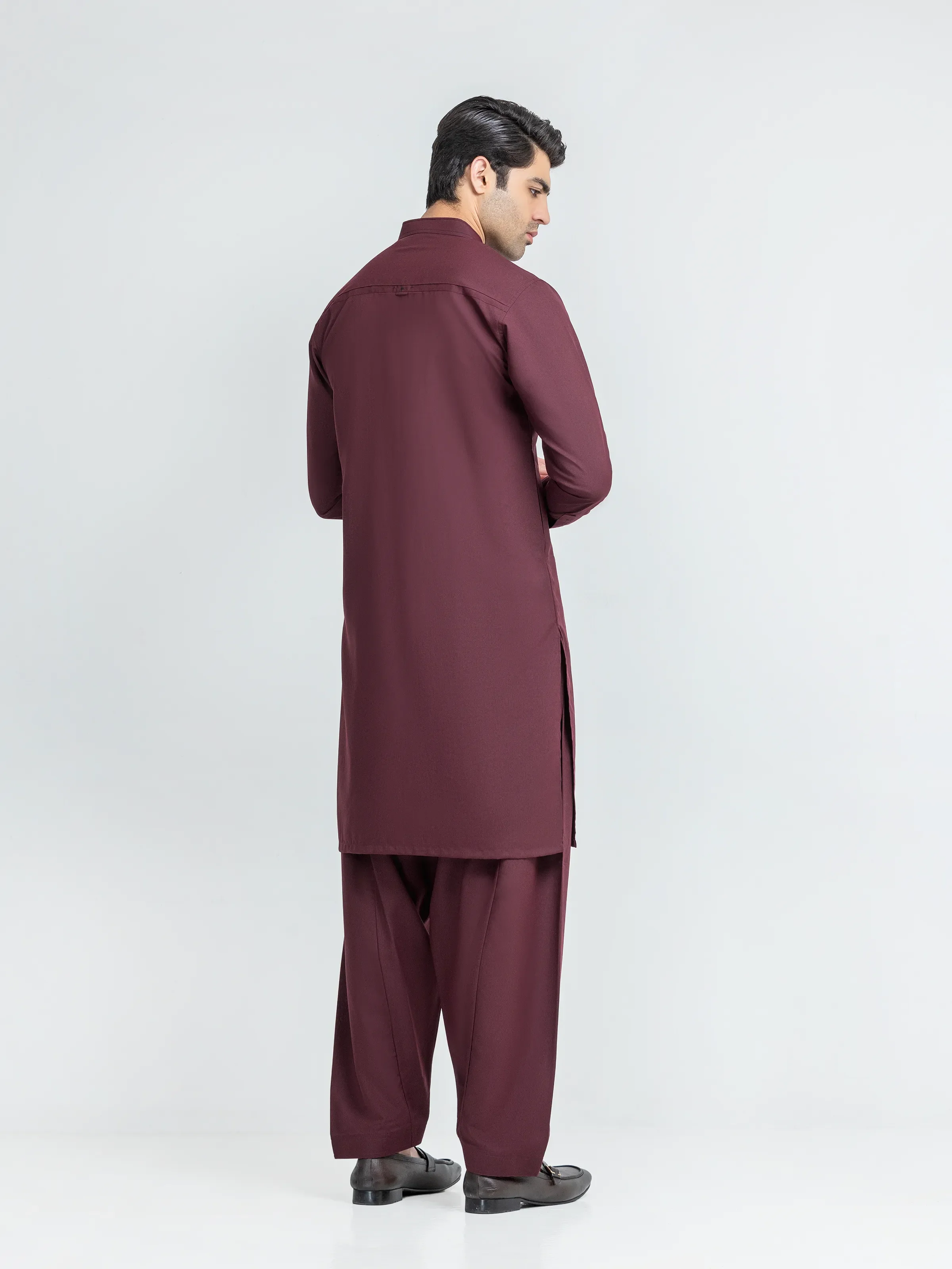 Men's Maroon Kurta Shalwar - EMTKS6-41251